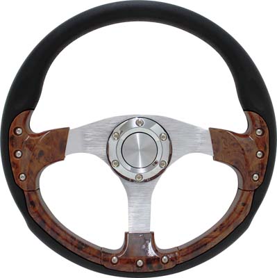 Pursuit Steering Wheel - 14" Burled on Black (27226-B23)